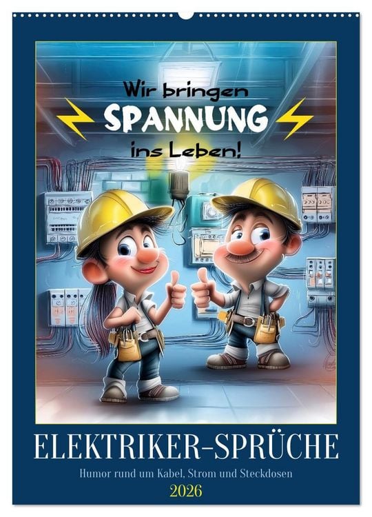 Produktbild: Elektrikerspr&uuml;che (Wandkalender 2026 DIN A2 hoch), CALVENDO Monatskalender