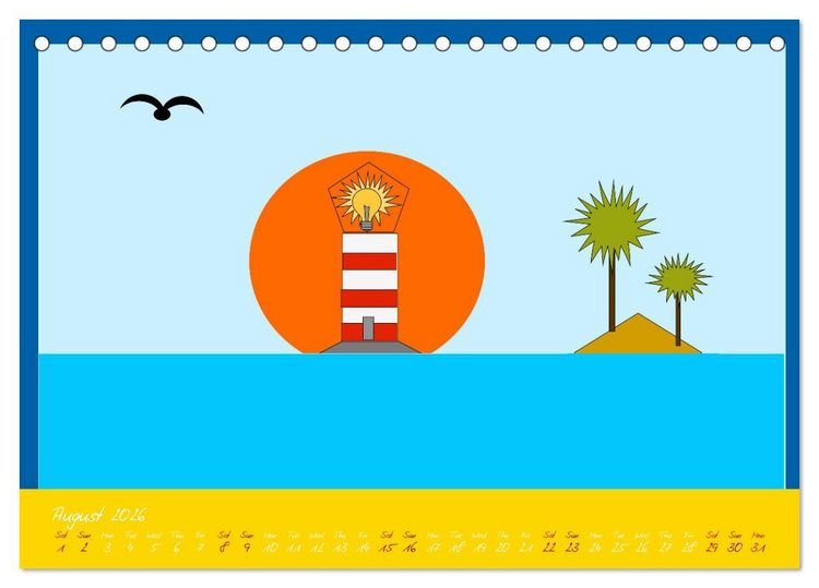 Produktbild: Lighthouse lights my way (Desk Calendar 2026 DIN A5 landscape), CALVENDO 12 Month DeskCalendar