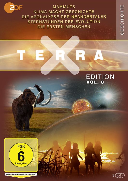Produktbild: Terra X - Edition Vol. 8 - Stars der Eiszeit/Klima macht Geschichte/Die Apokalypse der Neandertaler/Sternstunden der Evolution/Die ersten Menschen