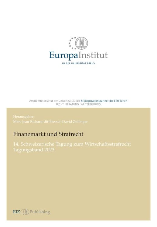 Bild vom Artikel Finanzmarkt und Strafrecht vom Autor Marc Jean-Richard-dit-Bressel