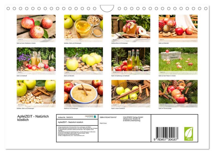 Produktbild: ApfelZEIT - Nat&uuml;rlich k&ouml;stlich (Wandkalender 2026 DIN A4 quer), CALVENDO Monatskalender