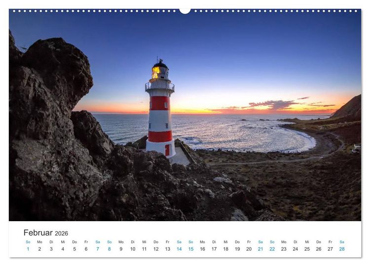Produktbild: Neuseelands Leuchtt&uuml;rme (Wandkalender 2026 DIN A2 quer), CALVENDO Monatskalender