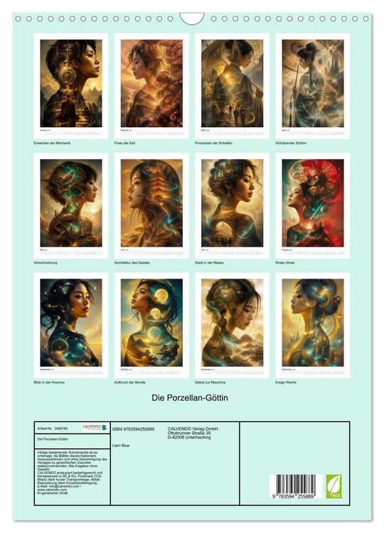 Produktbild: Die Porzellan-G&ouml;ttin (Wandkalender 2027 DIN A3 hoch), CALVENDO Monatskalender