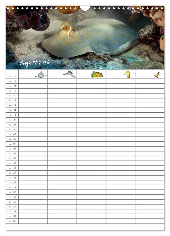 Produktbild: Der Unterwasser Familienplaner 2026 (Wandkalender 2026 DIN A3 hoch), CALVENDO Monatskalender