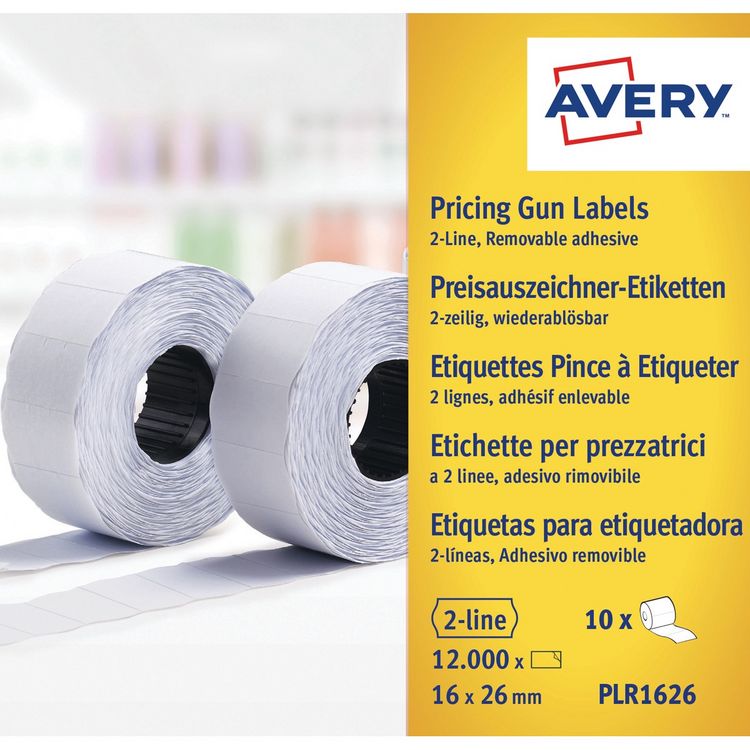 Produktbild: AVERY Zweckform Preis Etiketten wiederabl&ouml;sbar wei&szlig; 26x16mm 12000 St&uuml;ck