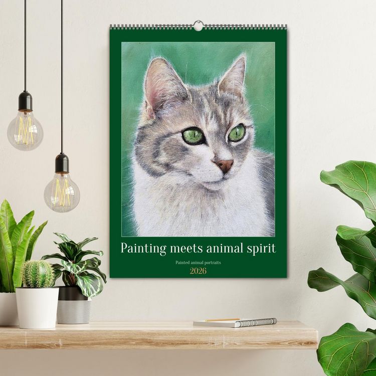 Produktbild: Painting meets animal spirit - Painted animal portraits (Wall Calendar 2026 DIN A2 portrait), CALVENDO 12 Month Wall Calendar