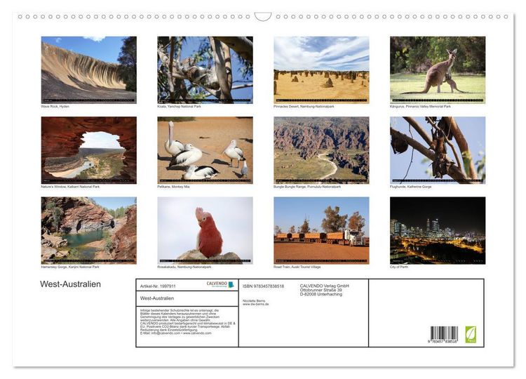 Produktbild: West-Australien (Wandkalender 2026 DIN A2 quer), CALVENDO Monatskalender