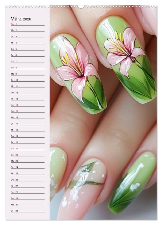 Produktbild: Nageldesign. Au&szlig;ergew&ouml;hnliche Fingern&auml;gel (hochwertiger Premium Wandkalender 2026 DIN A2 hoch), Kunstdruck in Hochglanz