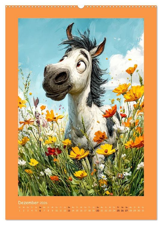 Produktbild: Gl&uuml;ckliche Tiere. Ein lieblicher Kinderkalender (Wandkalender 2026 DIN A2 hoch), CALVENDO Monatskalender