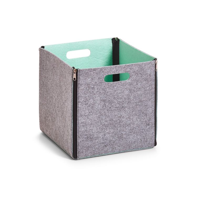 Produktbild: HTI-Living Aufbewahrungskorb "Two-tone", Filz, grau/aqua