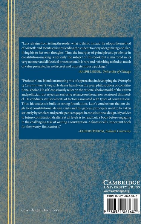 Produktbild: Principles of Constitutional Design