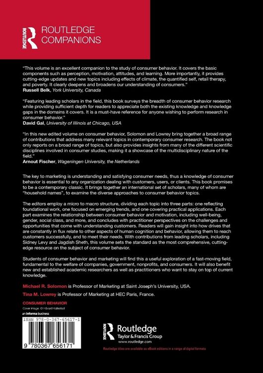 Produktbild: The Routledge Companion to Consumer Behavior
