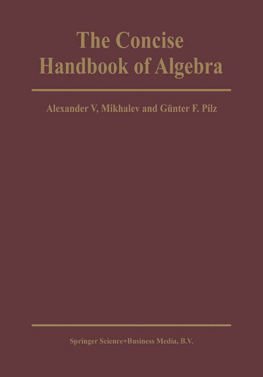 Produktbild: The Concise Handbook of Algebra