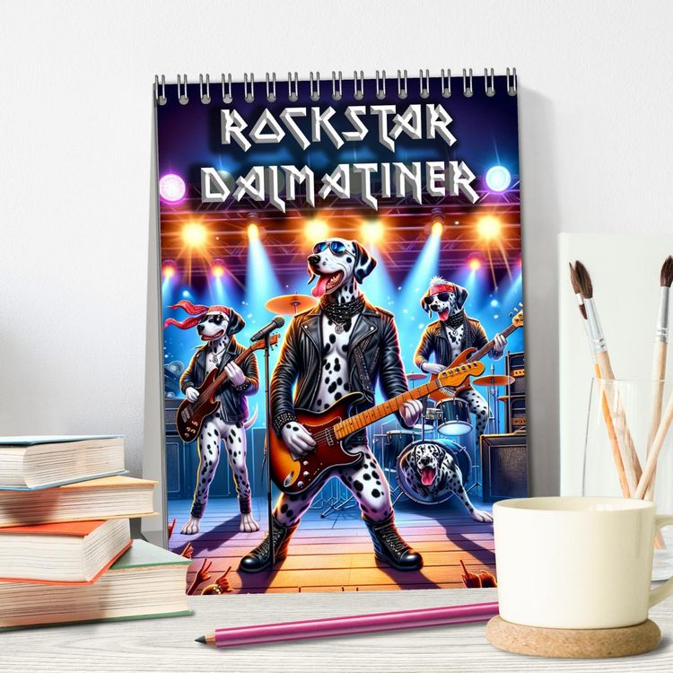 Produktbild: Rockstar Dalmatiner (Tischkalender 2026 DIN A5 hoch), CALVENDO Monatskalender