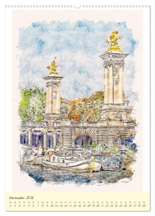 Produktbild: Paris - malerische Metropole (Wandkalender 2026 DIN A2 hoch), CALVENDO Monatskalender