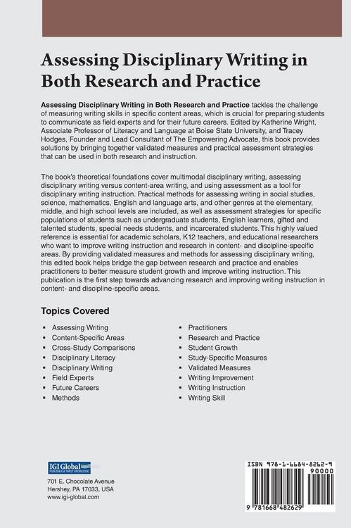 Produktbild: Assessing Disciplinary Writing in Both Research and Practice