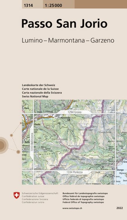 Produktbild: Swisstopo 1 : 25 000 Passo San Jorio