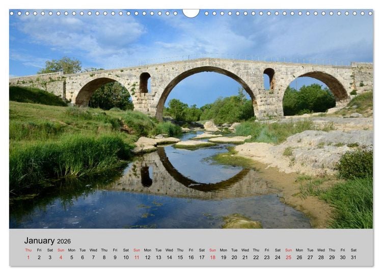 Produktbild: Historic Bridges of Provence (Wall Calendar 2026 DIN A3 landscape), CALVENDO 12 Month Wall Calendar
