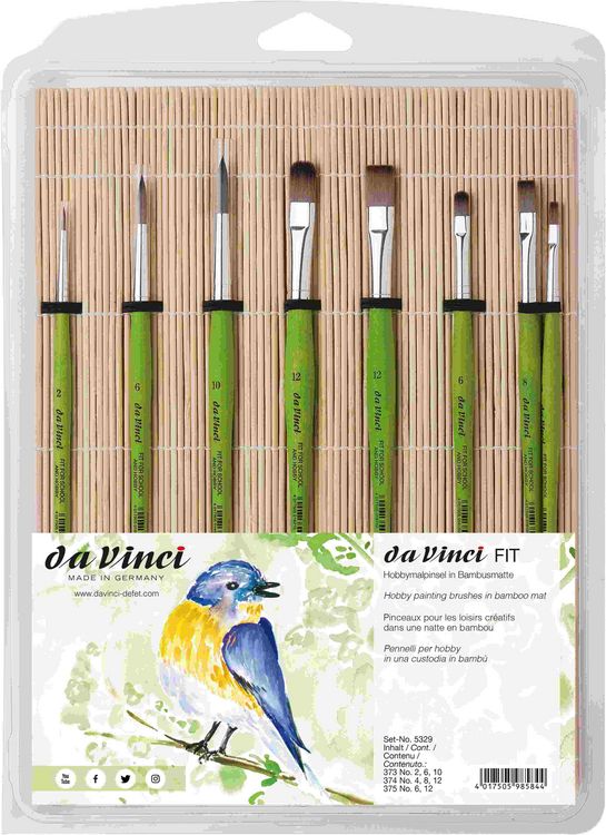 Produktbild: da Vinci Pinselset FIT SYNTHETICS Hobby- und Schulmalpinsel FIT in Matte, Serie 5329, 8er Set