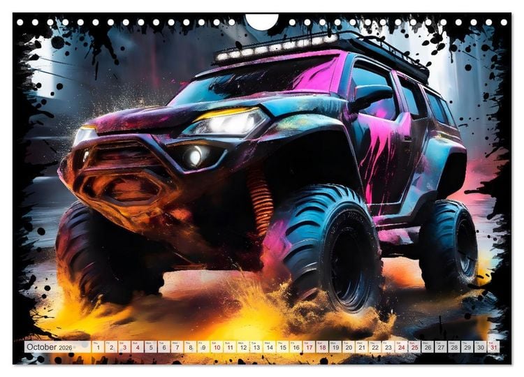 Produktbild: OFF-ROAD CARS Amazing AI-generated vehicles (Wall Calendar 2026 DIN A4 landscape), CALVENDO 12 Month Wall Calendar