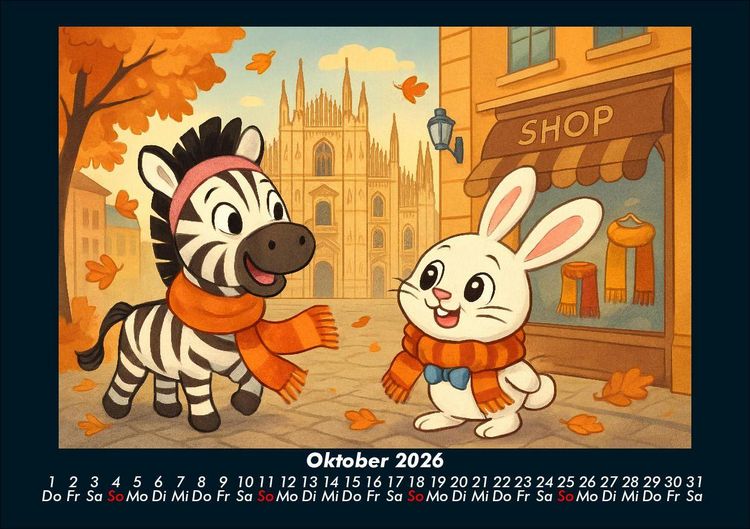 Produktbild: Zara & Bouncy in Italien 2026 Fotokalender DIN A5