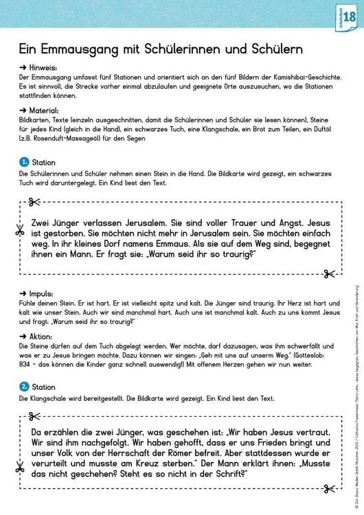 Produktbild: Jesus begegnen: Geschichten von Mut, Kraft und Ver&auml;nderung. 3 x 5 Kinderbibel-Bildkarten. Mit Arbeitsbl&auml;ttern f&uuml;r Klasse 3 und 4. Kamishibai Bildkartenset