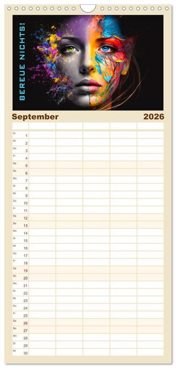 Produktbild: Familienplaner 2026 - Inneres Gleichgewicht mit 5 Spalten (Wandkalender, 21 x 45 cm) CALVENDO