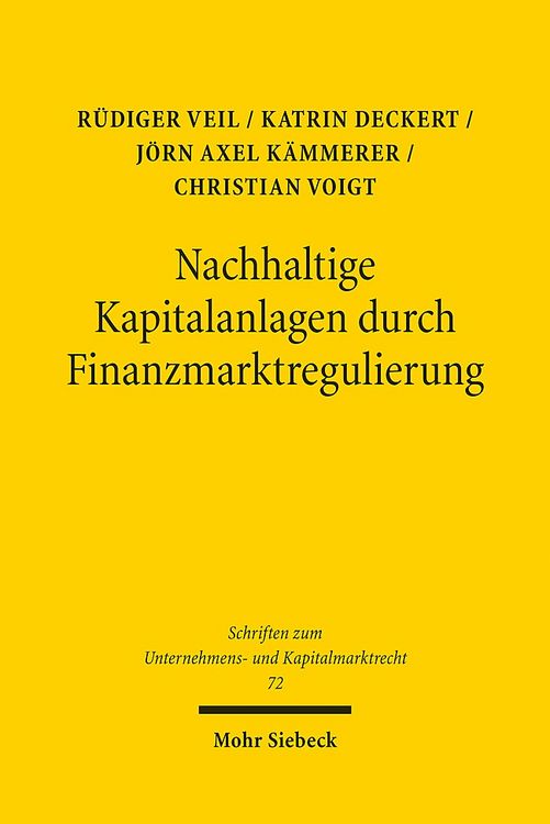 Produktbild: Nachhaltige Kapitalanlagen durch Finanzmarktregulierung