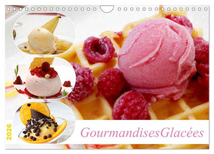 Produktbild: Gourmandises glac&eacute;es (Calendrier mural 2026 DIN A4 vertical), CALVENDO calendrier mensuel
