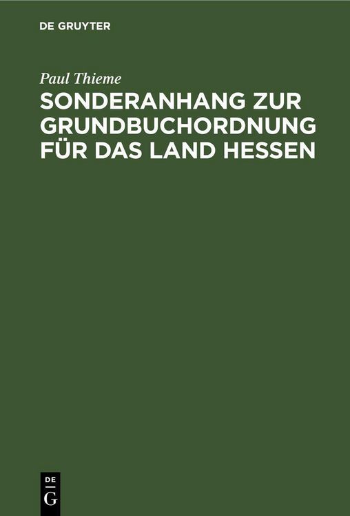 Produktbild: Sonderanhang zur Grundbuchordnung f&uuml;r das Land Hessen