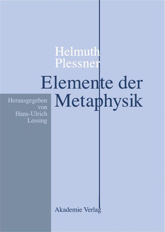 Produktbild: Helmuth Plessner, Elemente der Metaphysik