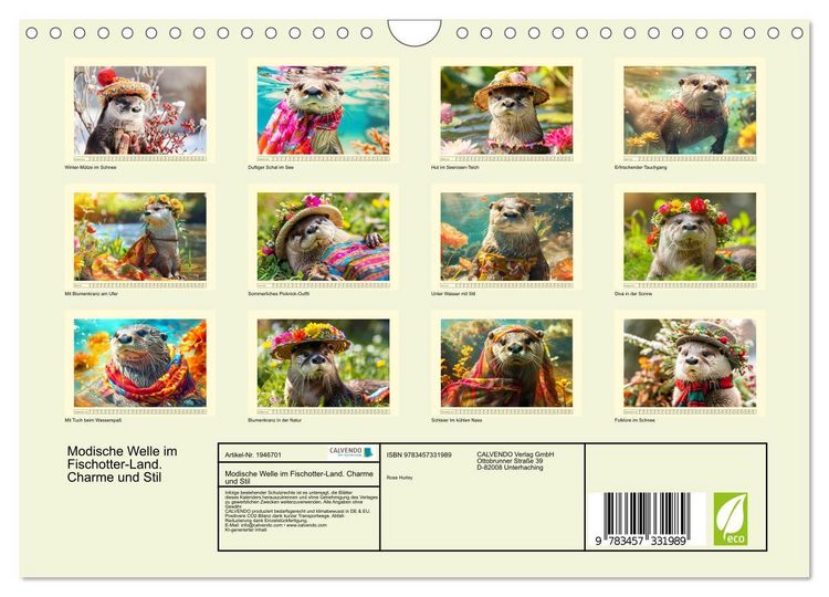 Produktbild: Modische Welle im Fischotter-Land. Charme und Stil (Wandkalender 2026 DIN A4 quer), CALVENDO Monatskalender