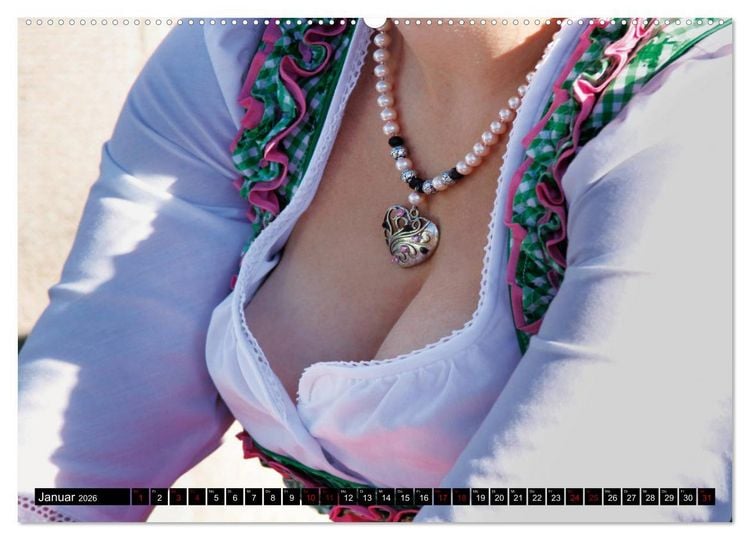 Produktbild: Bayerische Balkone, Einblicke ins Dirndl - bezaubernd (hochwertiger Premium Wandkalender 2026 DIN A2 quer), Kunstdruck in Hochglanz