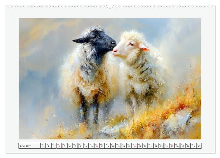 Produktbild: Schafe. Friedliche Tiere in sanften Naturmomenten (Wandkalender 2027 DIN A2 quer), CALVENDO Monatskalender