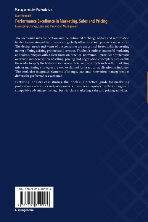 Produktbild: Performance Excellence in Marketing, Sales and Pricing