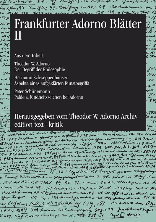 Produktbild: Frankfurter Adorno Bl&auml;tter II