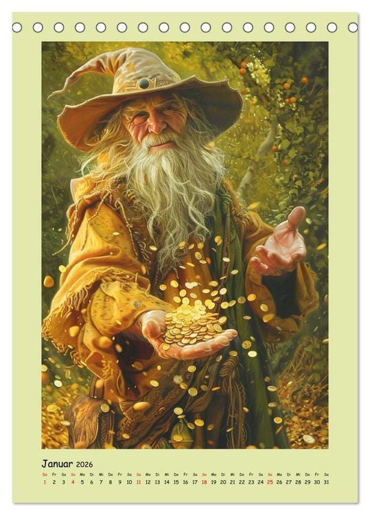 Produktbild: Druidenland. Keltische Fantasy-Figuren aus der Anderwelt (Tischkalender 2026 DIN A5 hoch), CALVENDO Monatskalender