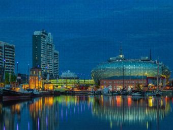 Produktbild: CALVENDO Puzzle Panorma Havenwelten - Bremerhaven | 1000 Teile Lege-Gr&ouml;&szlig;e 64x48cm Foto-Puzzle f&uuml;r gl&uuml;ckliche Stunden
