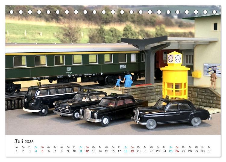 Produktbild: Autos auf der Modellbahn (Tischkalender 2026 DIN A5 quer), CALVENDO Monatskalender