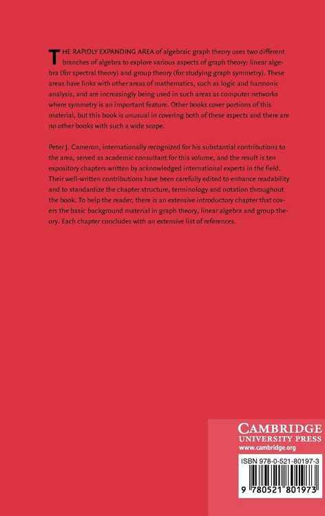 Produktbild: Topics in Algebraic Graph Theory