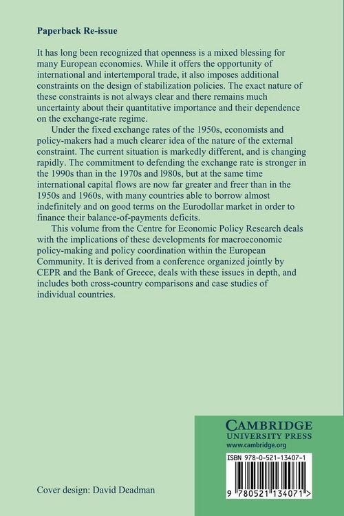 Produktbild: External Constraints on Macroeconomic Policy