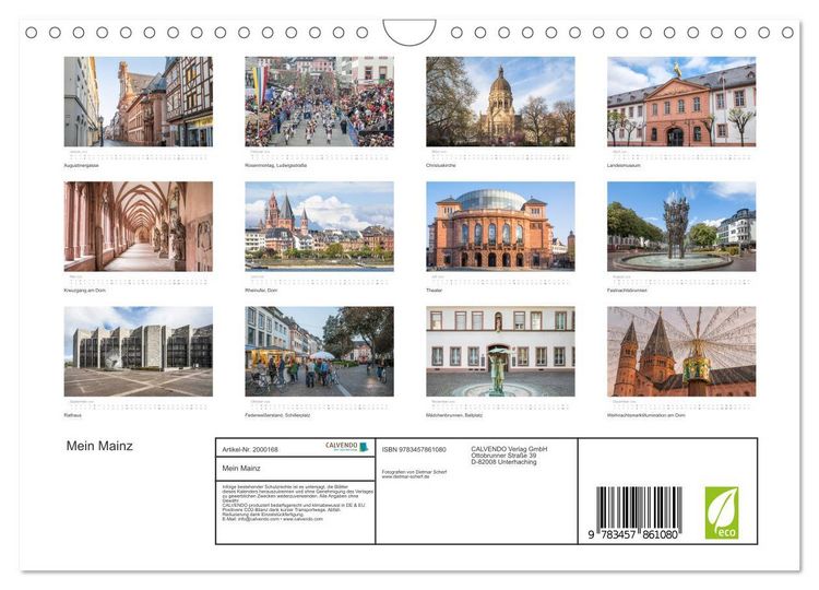 Produktbild: Mein Mainz (Wandkalender 2026 DIN A4 quer), CALVENDO Monatskalender