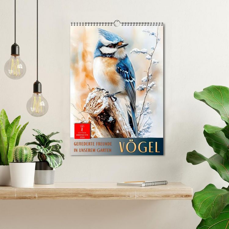 Produktbild: V&ouml;gel - gefiederte Freunde in unserem Garten (Wandkalender 2026 DIN A3 hoch), CALVENDO Monatskalender