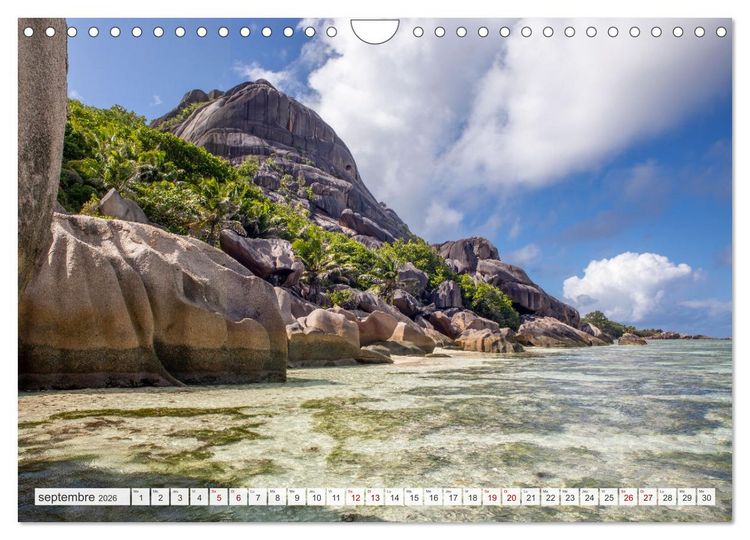 Produktbild: Seychelles - Des &icirc;les de r&ecirc;ve dans l'oc&eacute;an Indien (Calendrier mural 2026 DIN A4 vertical), CALVENDO calendrier mensuel