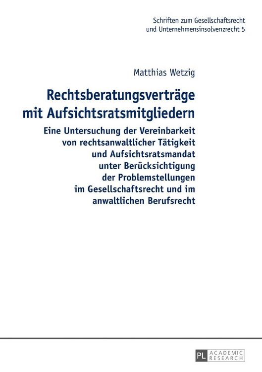 Produktbild: Rechtsberatungsvertr&auml;ge mit Aufsichtsratsmitgliedern