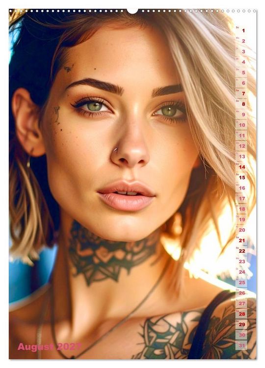 Produktbild: Tattoo Beauties Portraits (hochwertiger Premium Wandkalender 2027 DIN A2 hoch), Kunstdruck in Hochglanz