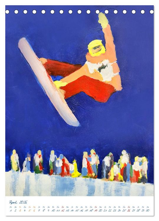 Produktbild: Powder Passion - Snowboardkunst im H&ouml;henrausch (Tischkalender 2026 DIN A5 hoch), CALVENDO Monatskalender