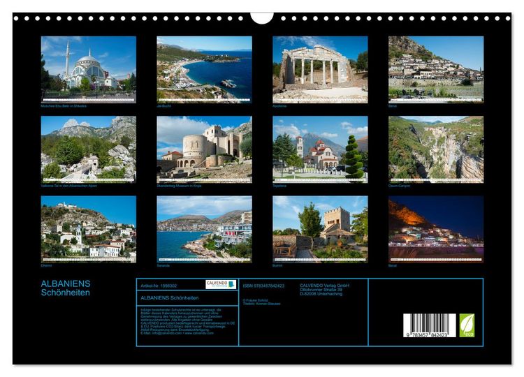 Produktbild: ALBANIENS Sch&ouml;nheiten (Wandkalender 2026 DIN A3 quer), CALVENDO Monatskalender