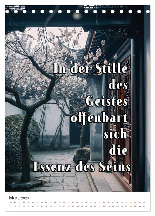 Produktbild: Zen Garten - Wo Natur und Geist in Einklang sind (Tischkalender 2026 DIN A5 hoch), CALVENDO Monatskalender