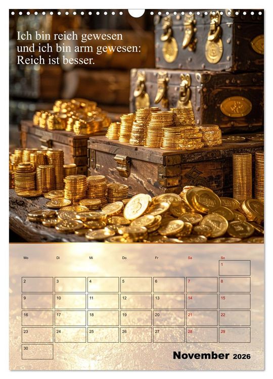 Produktbild: Der Geld-Anlock-Kalender (Wandkalender 2026 DIN A3 hoch), CALVENDO Monatskalender
